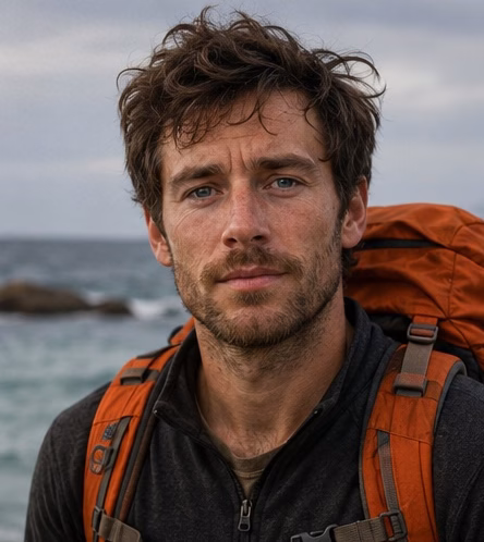 Alex Mercer character portrait from the Camino de Santiago novel The Pilgrim’s Table